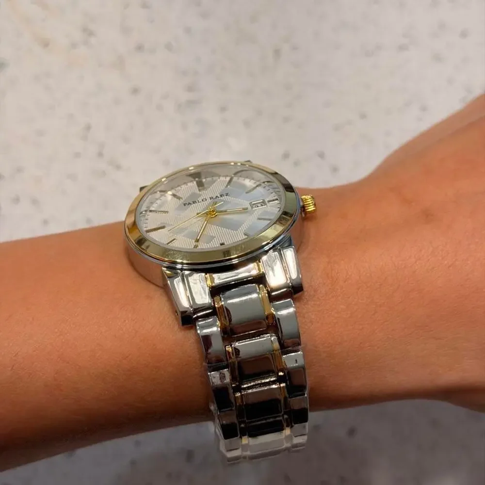 Pablo raez two tone stainless steel minimalist watch
